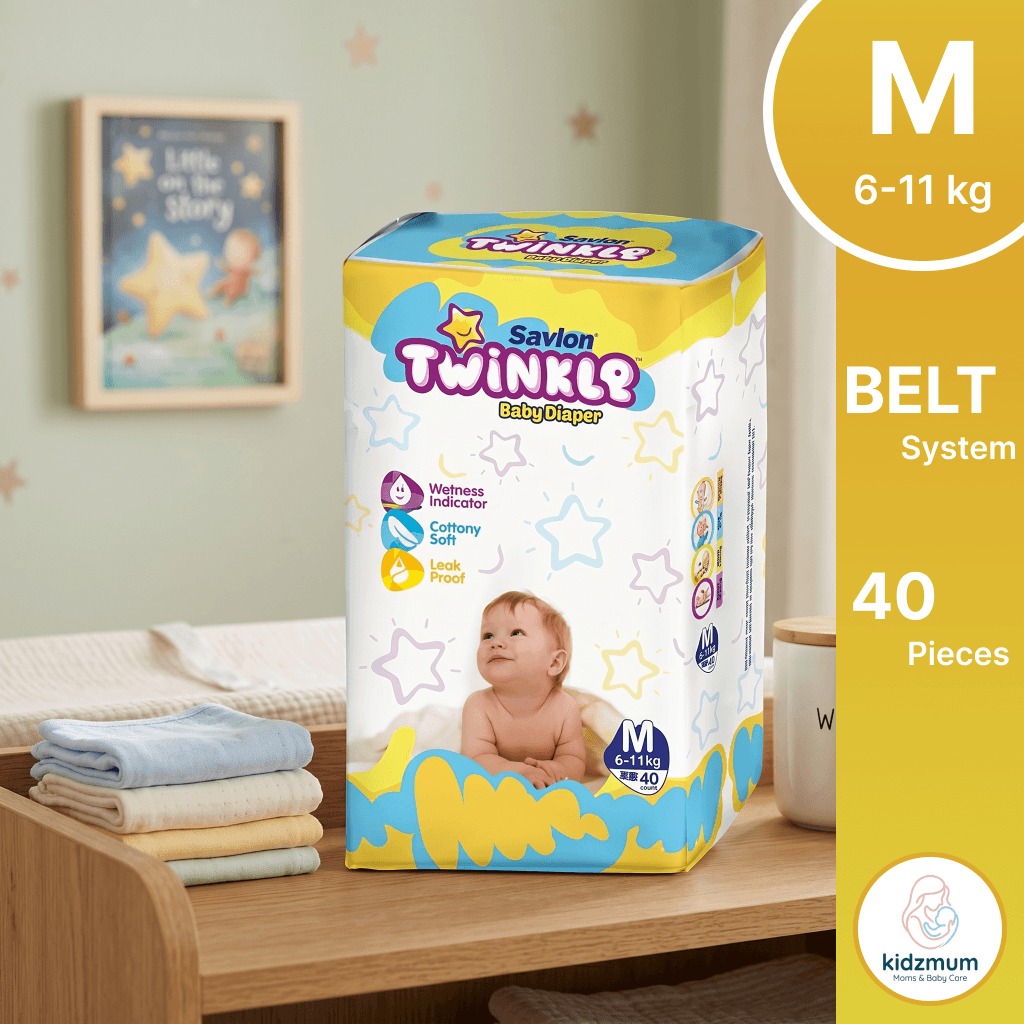 Twinkle Baby Belt System Diaper Medium (40 Pcs | 6-11 kg)