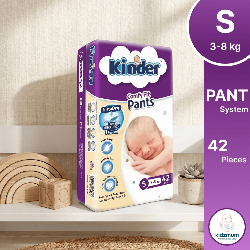 Kinder Comfy Fit Baby Pant Diapers Small (42 Pcs | 3-8 kg)