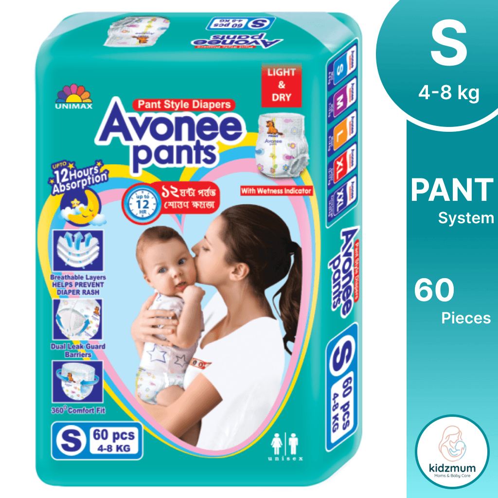 Avonee Baby Pant Diapers Small (60 Pcs | 4-8 kg)