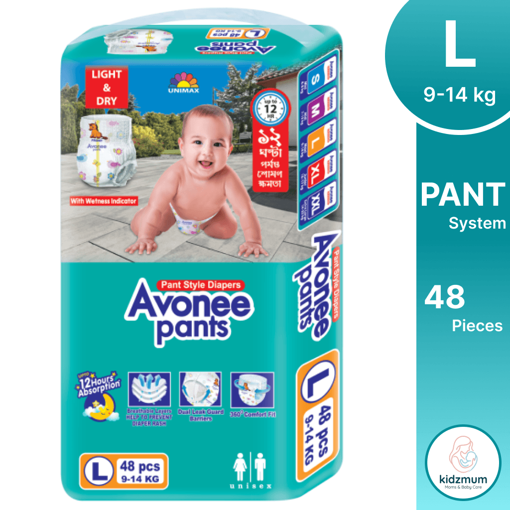 Avonee Baby Pant Diapers Large (48 Pcs | 9-14 kg)