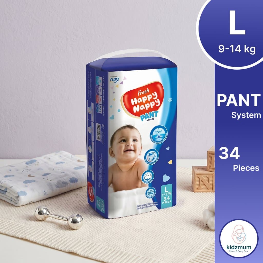 Fresh Happy Nappy Pant Diaper Large (34 Pcs | 9-14 kg) - image 1