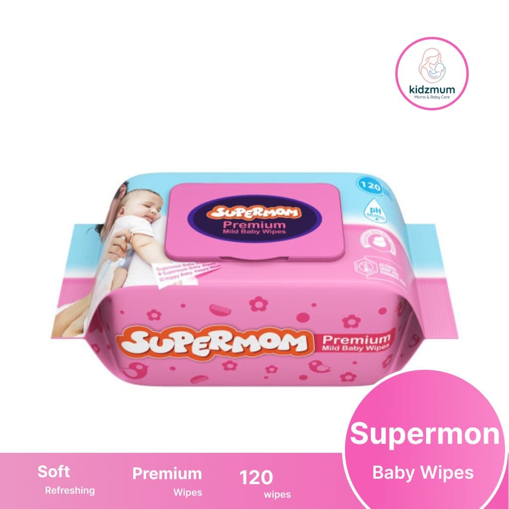 Supermom Mild Baby Wipes 120 Pcs - image 1